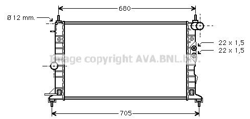 AVA COOLING SYSTEMS Engine radiator Article number: OL2244 cheaply