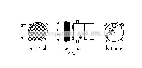 AVA COOLING SYSTEMS Air conditioning compressor Article number: OLK493 cheaply