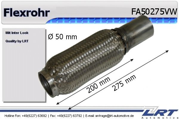 LRT Flex Hose, exhaust system Article number: FA50275VW cheaply