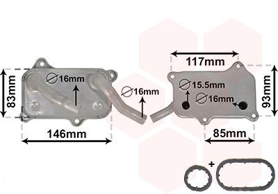 VAN WEZEL Engine oil cooler Article number: 30003555 cheaply