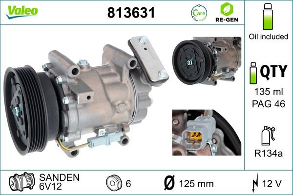 VALEO Air conditioning compressor Article number: 813631 cheaply