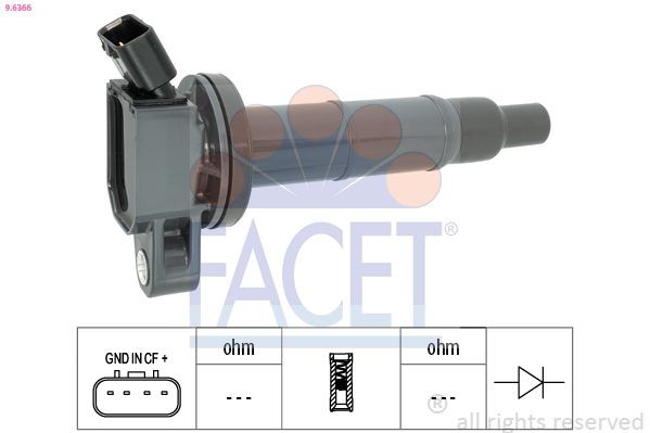 FACET Ignition coil Article number: 9.6366 cheaply