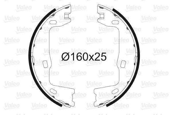 VALEO Handbrake shoes Article number: 562572 cheaply