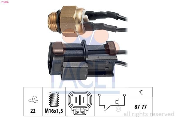 FACET Temperature Switch, radiator fan Article number: 7.5056 cheaply