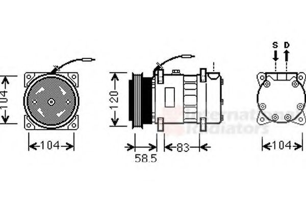 VAN WEZEL Air conditioning compressor Article number: 4300K433 cheaply