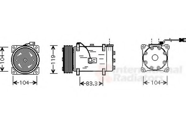 VAN WEZEL Air conditioning compressor Article number: 4000K225 cheaply