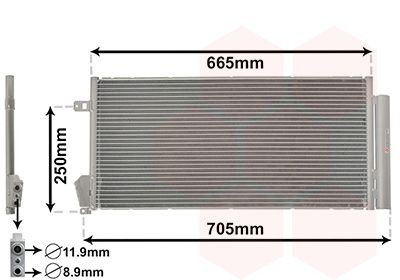 VAN WEZEL Air conditioning condenser Article number: 17005396 cheaply