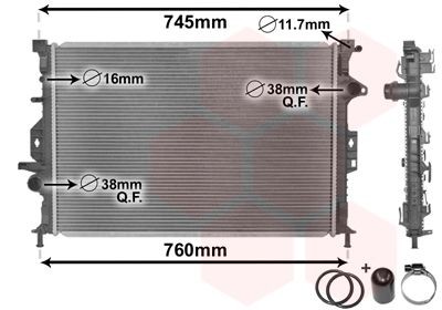 VAN WEZEL Engine radiator Article number: 18002425 cheaply