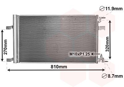 VAN WEZEL Air conditioning condenser Article number: 37005499 cheaply