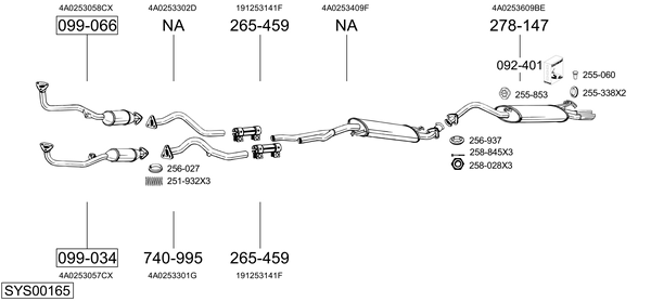 BOSAL Middle silencer Article number: 283-533 cheaply