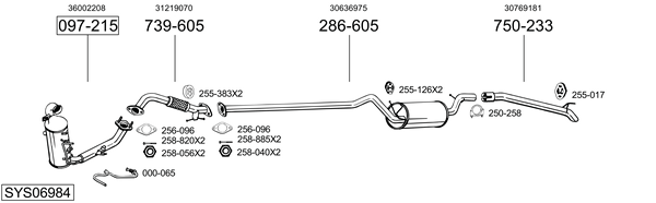 BOSAL Front Silencer Article number: 284-245 cheaply