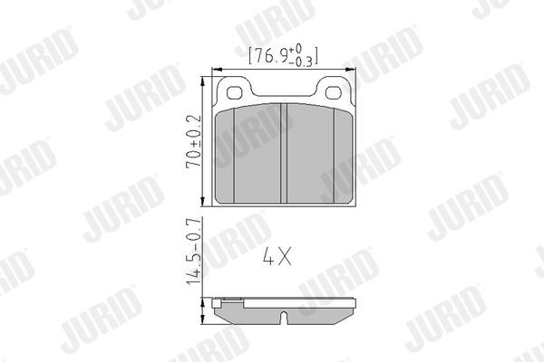 JURID Brake pad set Article number: 571215J cheaply