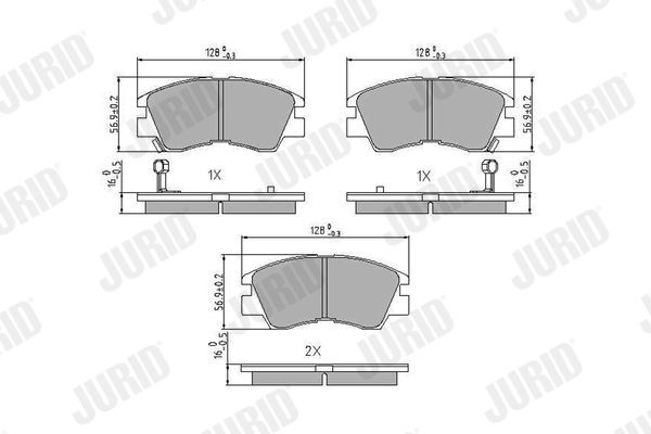 JURID Brake pad set Article number: 572281J cheaply