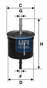 UFI Fuel filter Article number: 31.624.00 cheaply