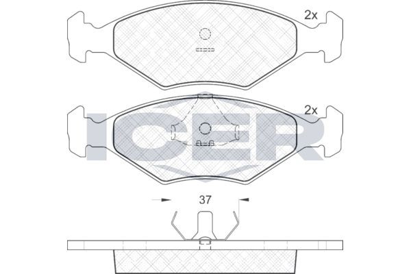ICER Brake pad set Article number: 140926 cheaply