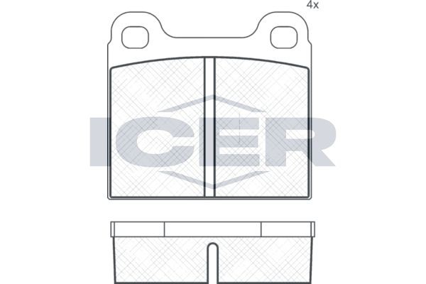 ICER Brake pad set Article number: 180219 cheaply