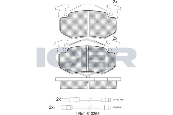 ICER Brake pad set Article number: 180417 cheaply