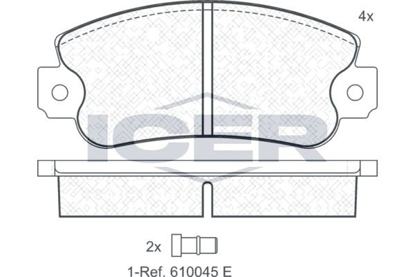 ICER Brake pad set Article number: 180418 cheaply