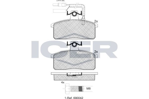 ICER Brake pad set Article number: 180531-700 cheaply
