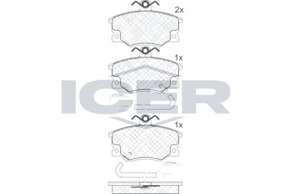 ICER Brake pad set Article number: 180660 cheaply