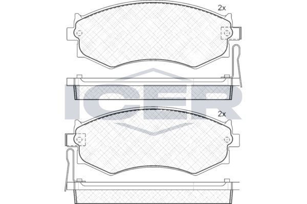 ICER Brake pad set Article number: 180986 cheaply
