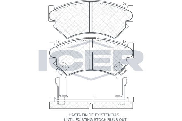 ICER Brake pad set Article number: 180997 cheaply