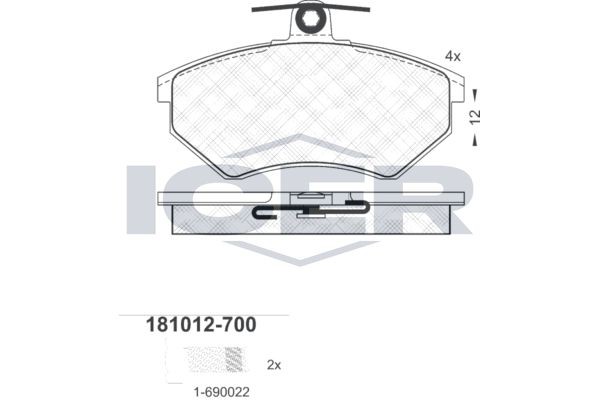 ICER Brake pad set Article number: 181012-700 cheaply
