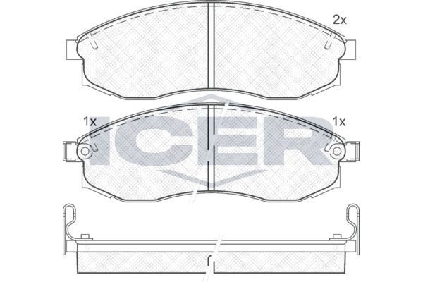 ICER Brake pad set Article number: 181179 cheaply