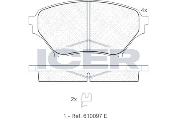 ICER Brake pad set Article number: 181529 cheaply