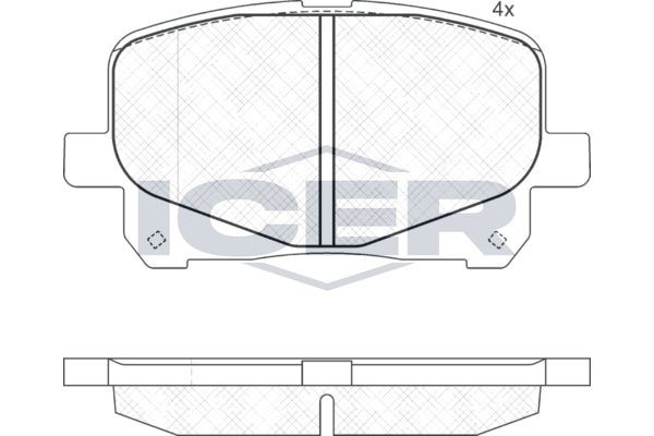 ICER Brake pad set Article number: 181555 cheaply