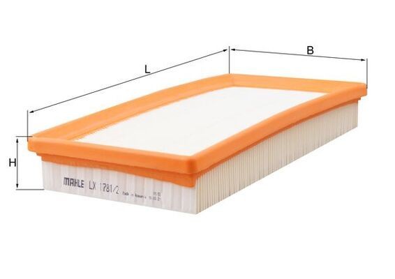 MAHLE ORIGINAL Air filter Article number: LX 1781/2 cheaply