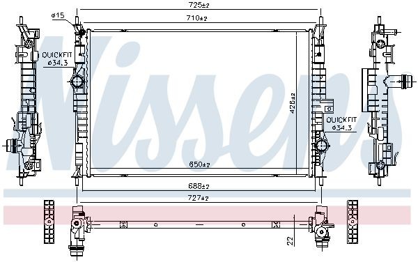 NISSENS Engine radiator Article number: 646832 cheaply