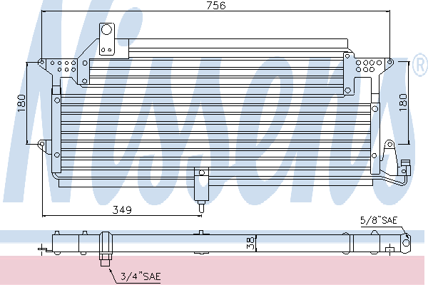 NISSENS Air conditioning condenser Article number: 94328 cheaply