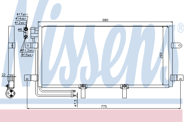 NISSENS Air conditioning condenser Article number: 94921 cheaply