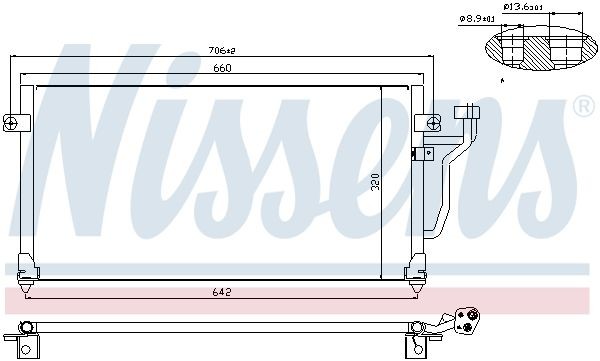 NISSENS Air conditioning condenser Article number: 94356 cheaply