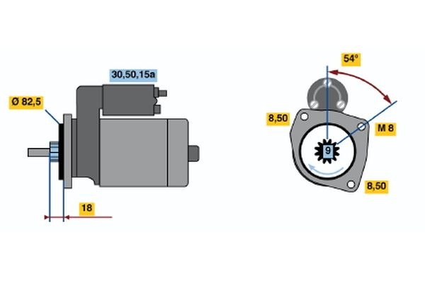 BOSCH Starter motor Article number: 0 986 010 480 cheaply