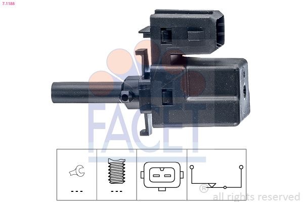 FACET 7.1188 Comutator, actionare ambreiaj (Tempomat) FIESTA 1.8 D 60 CP motor diesel 2002