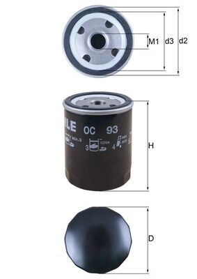 KNECHT Oil filter Article number: OC 93 cheaply