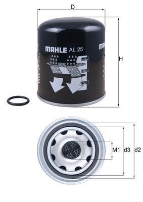 KNECHT Air Dryer Cartridge, compressed-air system Article number: AL 25 cheaply