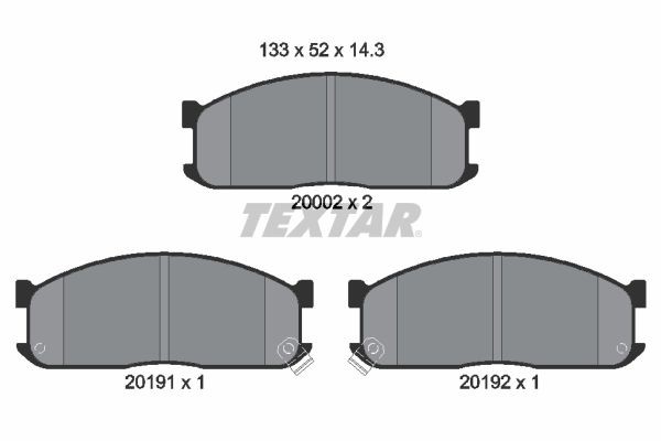 TEXTAR Brake pad set Article number: 2000201 cheaply