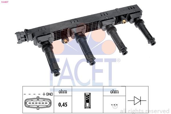 FACET HT.0642 Repair Kit, distributor SAMBA 1.1 (51A611, 51A702) 50 PS Petrol 1987