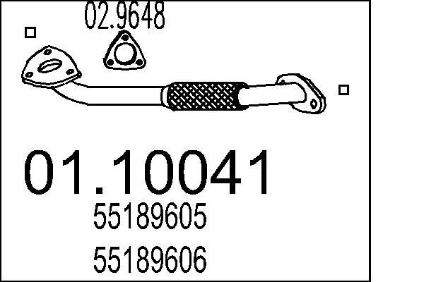 MTS Exhaust Pipe Article number: 01.10041 cheaply