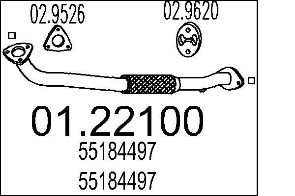 MTS Exhaust Pipe Article number: 01.22100 cheaply