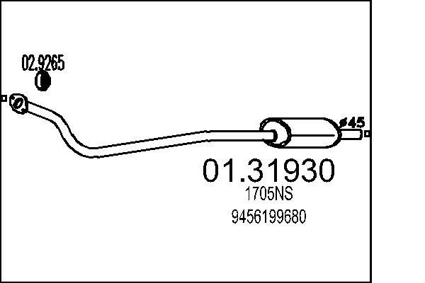 MTS Front Silencer Article number: 01.31930 cheaply