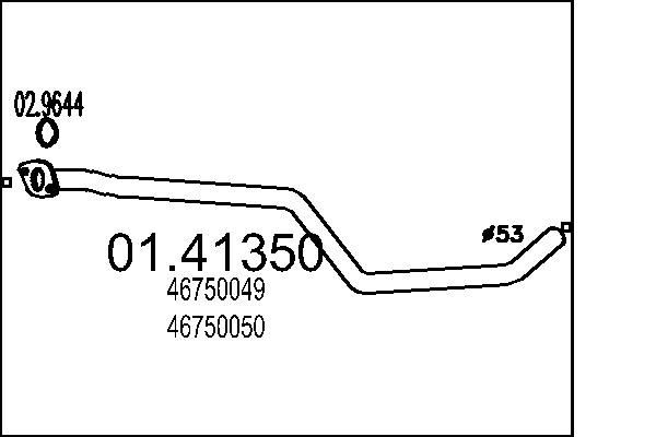 MTS Exhaust Pipe Article number: 01.41350 cheaply