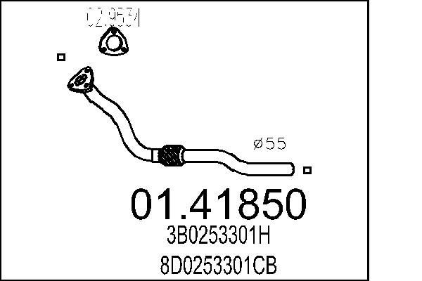 MTS Exhaust Pipe Article number: 01.41850 cheaply