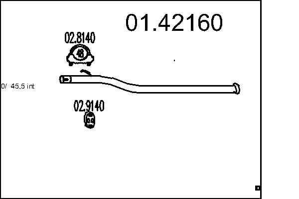 MTS Exhaust Pipe Article number: 01.42160 cheaply