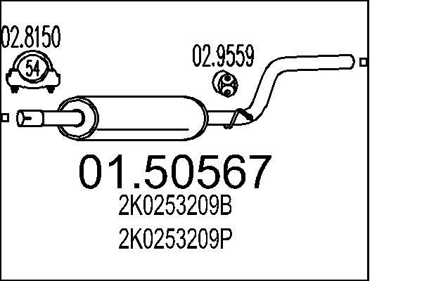 MTS Middle silencer Article number: 01.50567 cheaply
