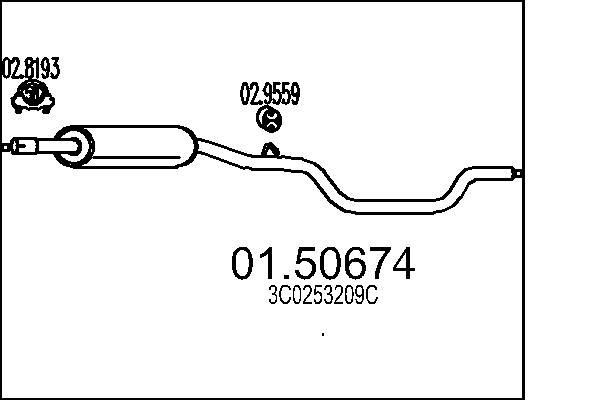 MTS Middle silencer Article number: 01.50674 cheaply