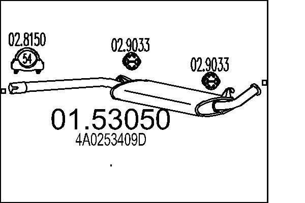 MTS Middle silencer Article number: 01.53050 cheaply